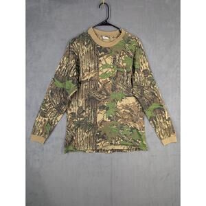 LiberTees Realtree Camo Long Sleeve Vintage Hunting Men's Shirt Size Large